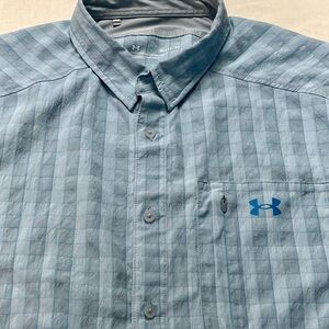Under Armour Drift Tide2.0 Plaid Shirt Men’s Size XL Short Sleeve Blue